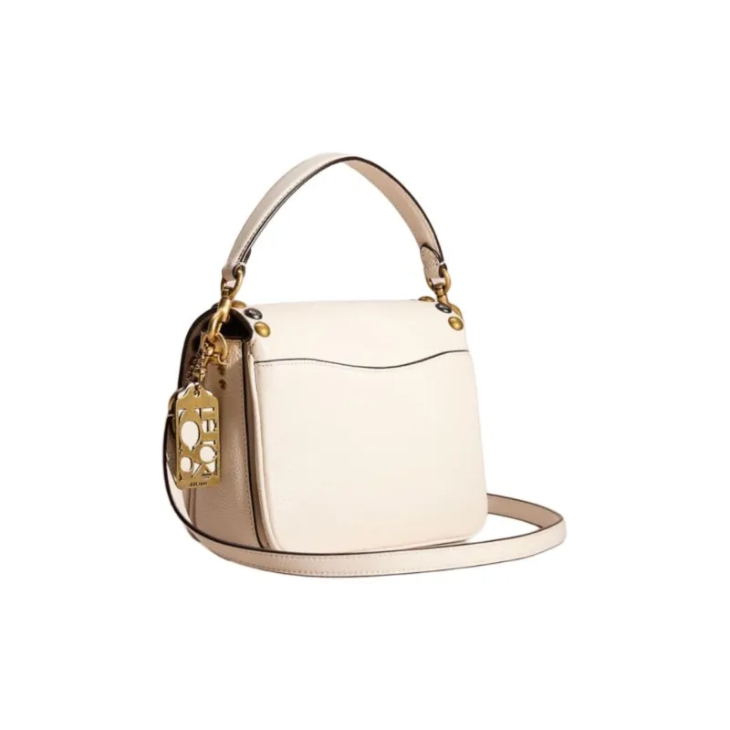 COACH Cassie Polished Pebble Leather Handbag Small Size Women's Brass & Chalk-1