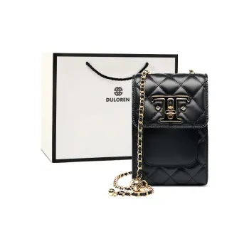 DULOREN Cow Leather Shoulder Bag Women's Black/Ecru