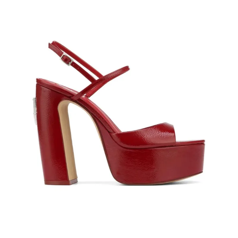 Naked Wolfe Fire Strap Sandals 13cm Women's Red-1