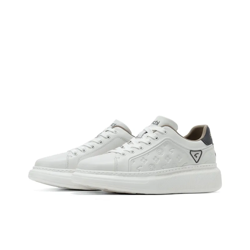 Satchi Low Top Skateboard Shoes Men's White Gray-2