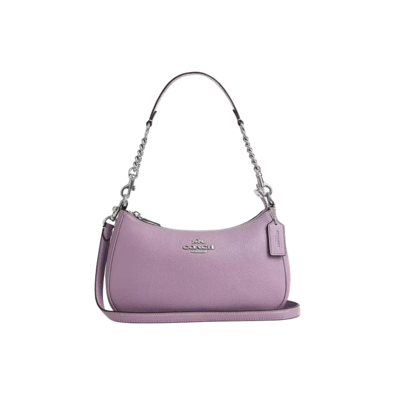 COACH Teri Leather Portable Crossbody Bag, Shoulder Bag Medium Size Women's Purple-0