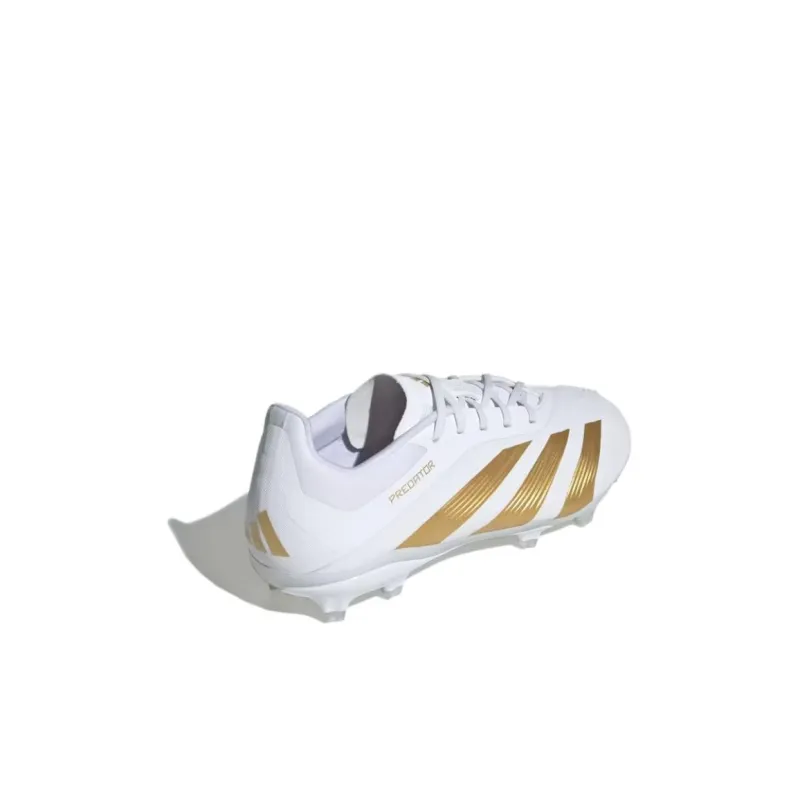 Adidas PREDATOR ELITE Slip Resistant And Abrasion Resistant Coverage Support Low Top Kids' Soccer Shoes White Kids'-4