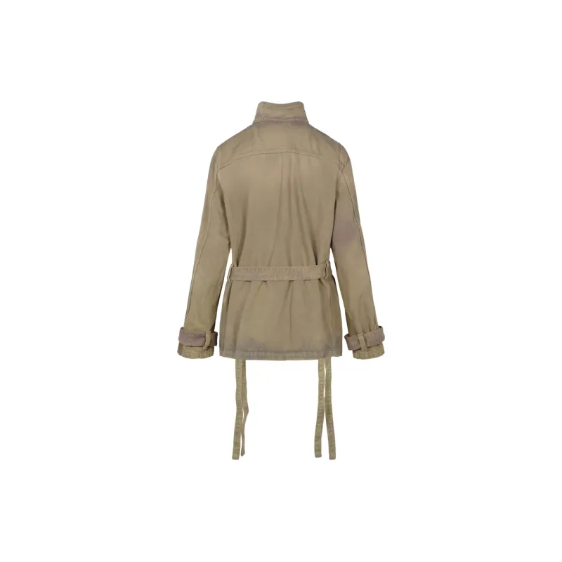 OFF WHITE Dyed Denim Cargo Field Jacket Brown-1