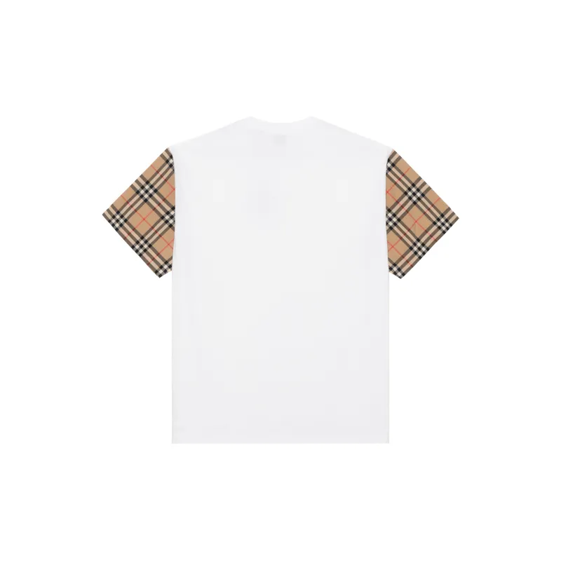 Burberry Vintage Check Sleeve Cotton Oversized Women's T Shirt White/Archive Beige-1