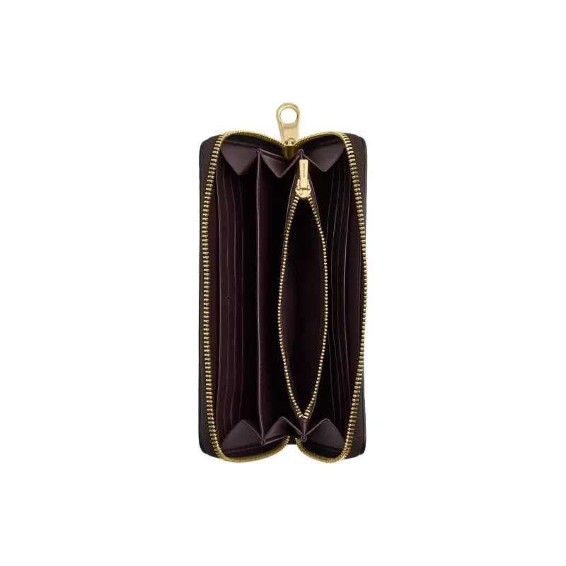 COACH Coated Canvas Wallet Trumpets Women's Walnut Wood-2