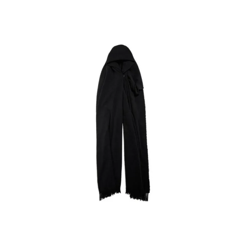 Balenciaga Wool Knit Scarves Women's Black-1