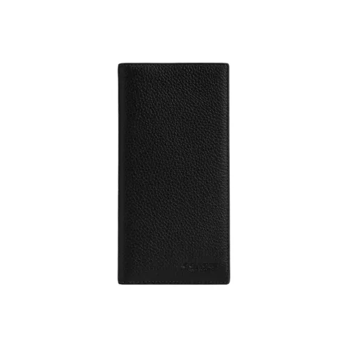 COACH High-Quality Pebbled Leather Wallet Mini Men's Black
