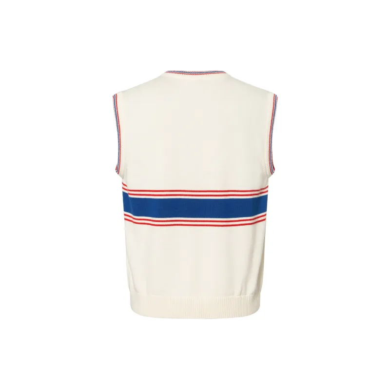 CELINE Triomphe V neck Sweater In Striped Wool-1