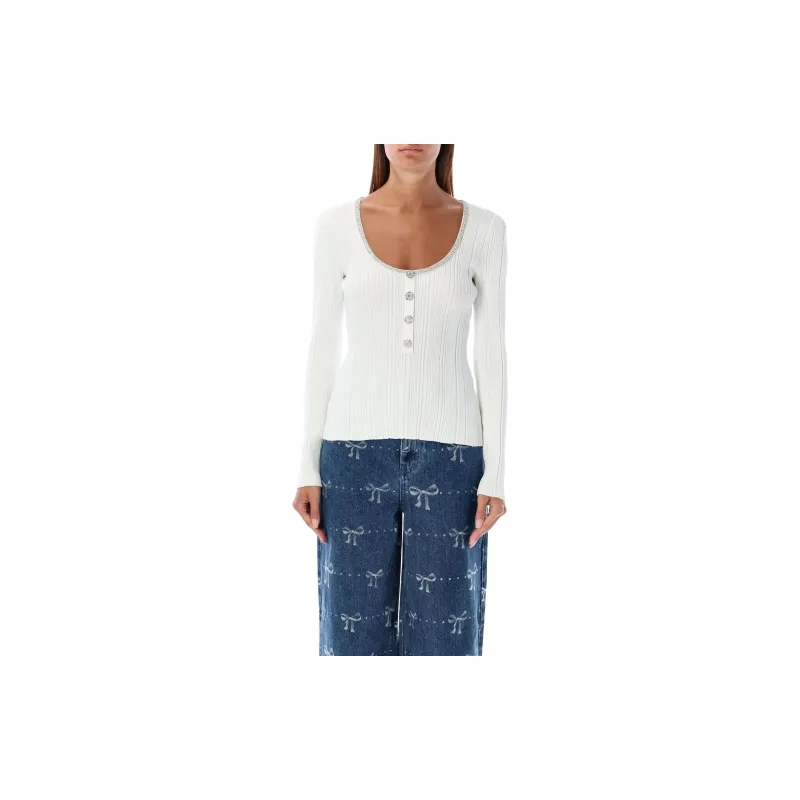Self portrait Embellished Knitted Top-1