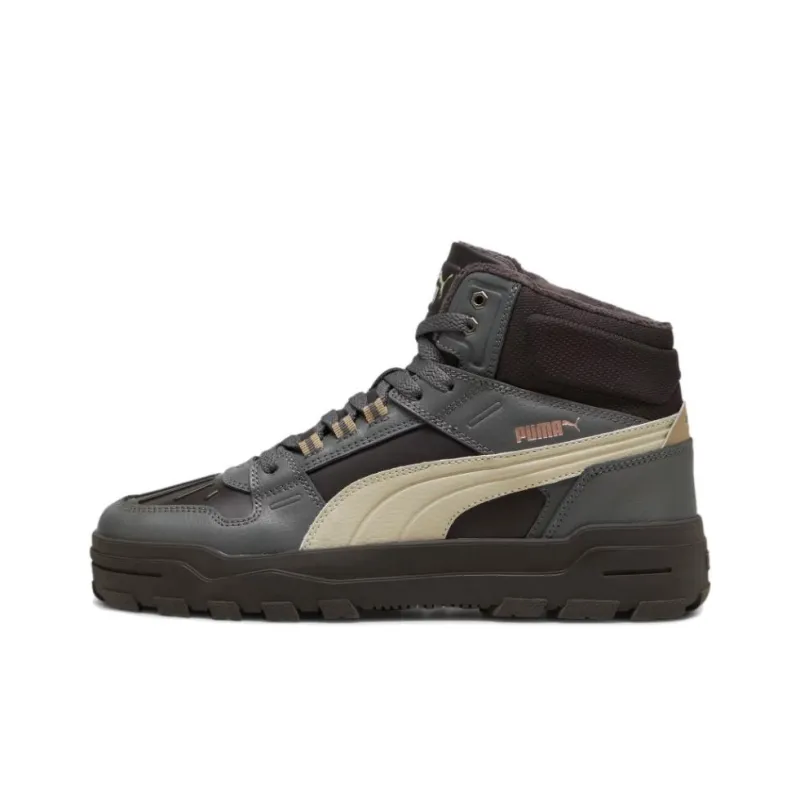 PUMA REBOUND Slip Resistant High Top Casual Shoes Unisex Black Gray Color-0