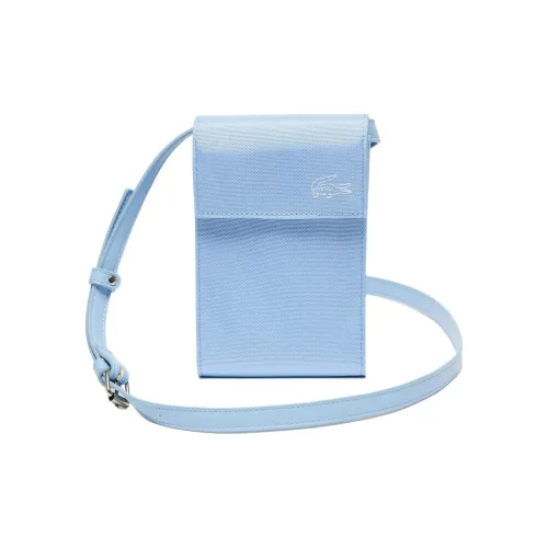 LACOSTE Nylon One Shoulder Crossbody Cell Phone Pouch Men's Light Blue