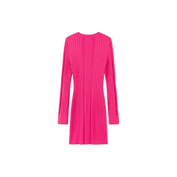 CHUU Long Sleeved Dresses Women's Fuchsia-1