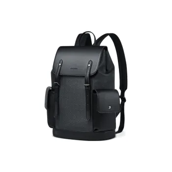 SEPTWOLVES Artificial Leather Casual Fashion Business Travel Backpack 15.6 Inches Laptop Bag Backpack QPL Unisex Black