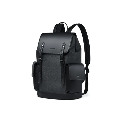 SEPTWOLVES Artificial Leather Casual Fashion Business Travel Backpack 15.6 Inches Laptop Bag Backpack QPL Unisex Black