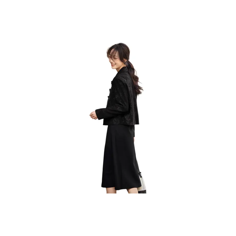 Mo Han Yi Mei Jackets Coats Women's Black-1