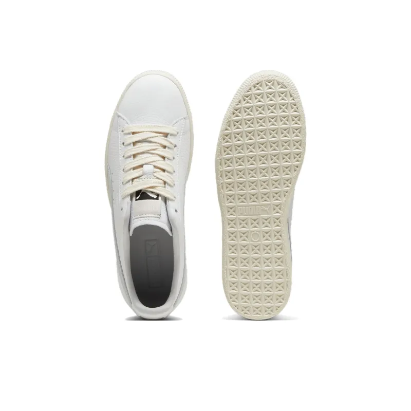 PUMA Clyde Anti Slip Wear Resistant Low Top Skateboard Shoes Unisex White-3