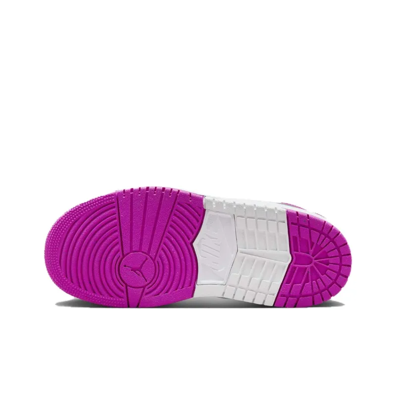 Jordan Air Jordan 1 Anti Slip Wear Resistant Mid Top Children's Basketball Shoes Pink White Teenagers-5