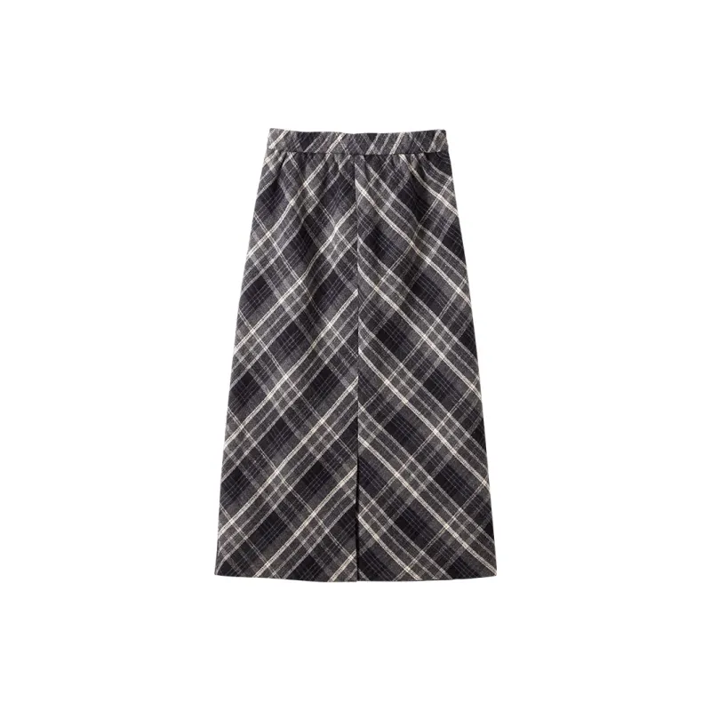 XIANGYING Casual Long Skirts Women's Gray-1