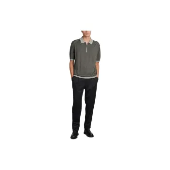 EMPORIO ARMANI Logo Patch Half Zip Polo Shirt
