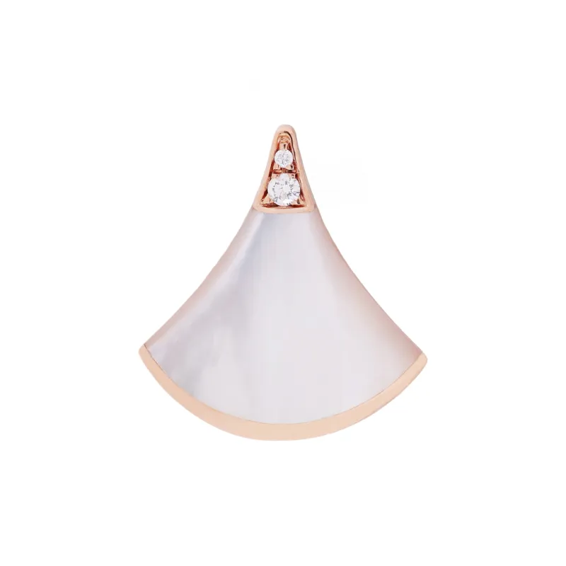 BVLGARI Divas' Dream Series Mother Of Pearl Diamond Earrings Women's Rose Gold 1 Pair-1