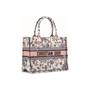 DIOR Embroidery Tote Bag, Shopping Bag, Handbag Medium Size Women's Multicolor