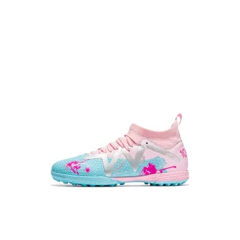 Kuding Soccer Shoes Unisex Low Top Pink/White Gray/White/Neon Green
