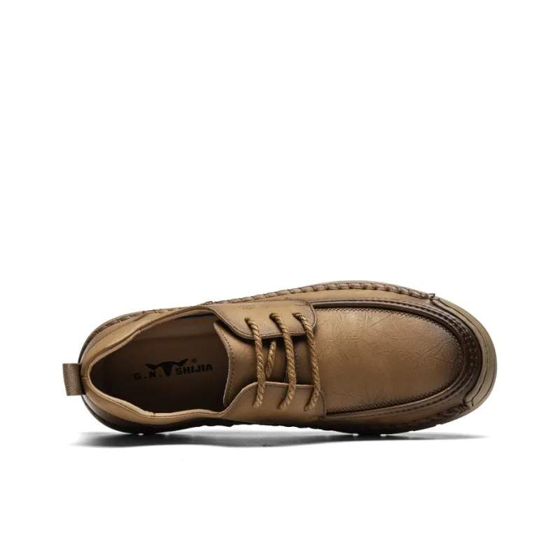 G.N.SHIJIA Men's Casual Shoes Men Low Top Black/Yellow-9