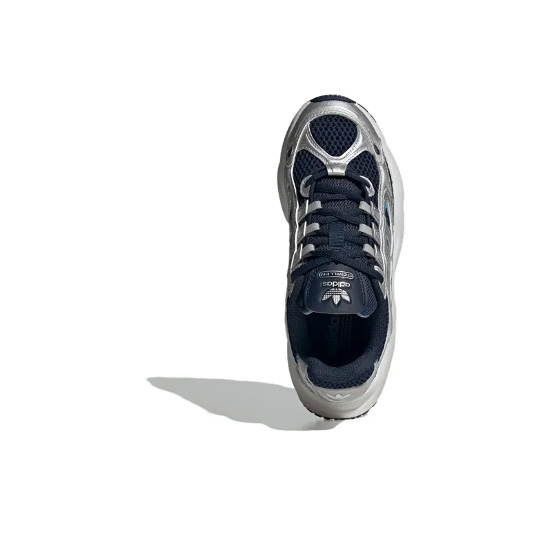 Adidas Originals Ozmillen Anti Slip Wear Resistant Low Top Kids Lifestyle Shoes Silver Blue Teenagers-3