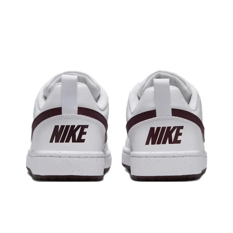 Nike Court Borough Anti Slip Wear Resistant Low Top Kids' Skateboarding Shoes White Coffee Unisex-5