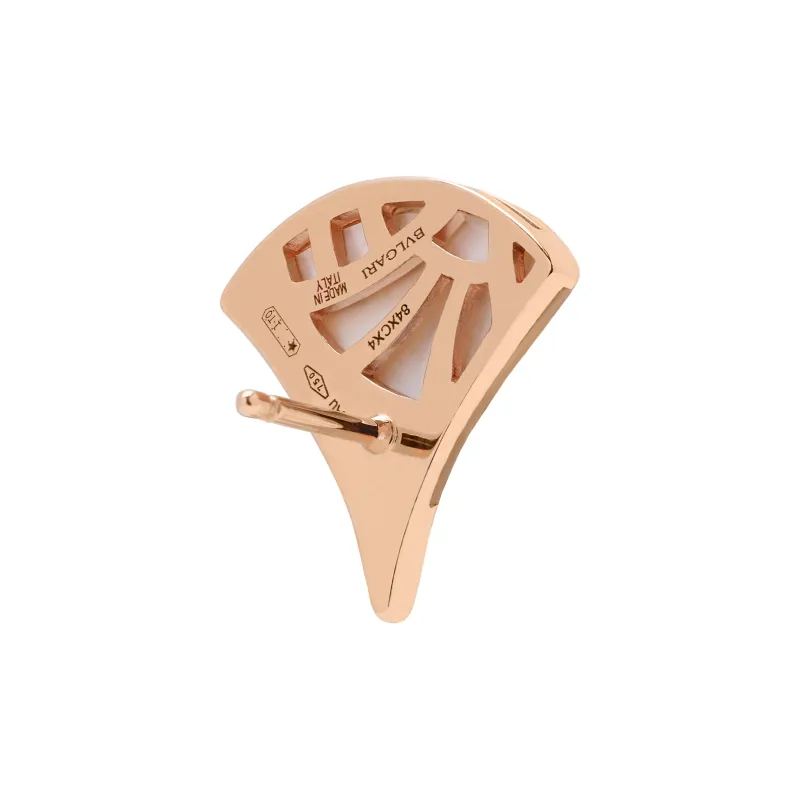 BVLGARI Divas' Dream Series Mother Of Pearl Diamond Earrings Women's Rose Gold 1 Pair-3