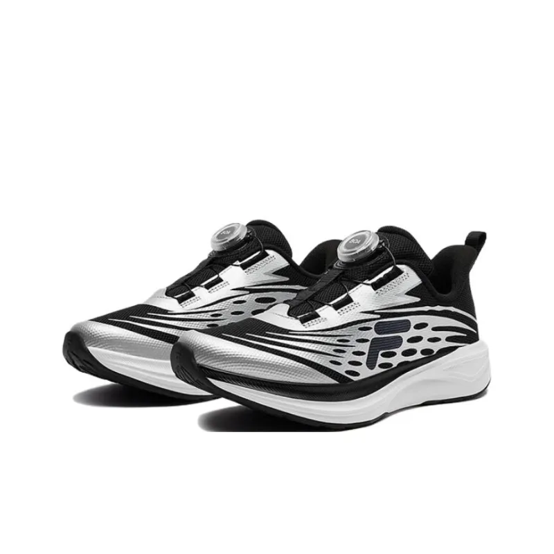 FILA KIDS Flying Feather Abrasion Resistant Breathable Slip Resistant Low Top Kids' Running Shoes Black Gray Teenagers-2