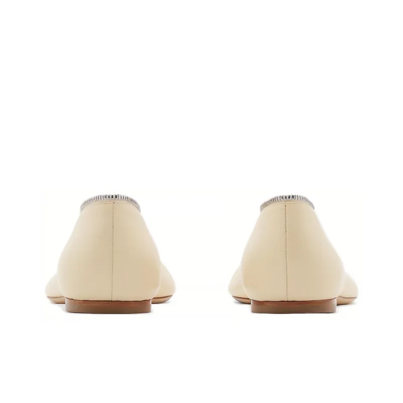 Burberry Women's Leather Sadler Zip Ballerinas 'Soap'-3