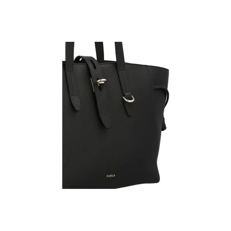 Furla Net Collection Calfskin Tote Bag, Shopping Bag, Handbag, Shoulder Bag Tubas Women's Black-4
