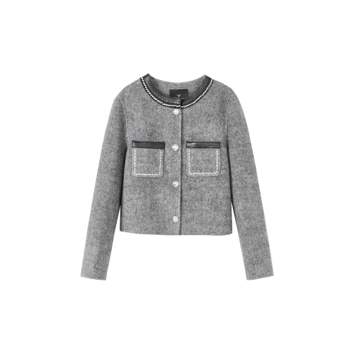 Yu Qianwen Cropped Coats Women's