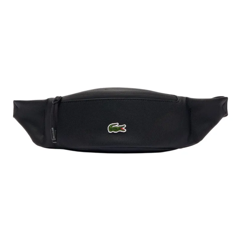 LACOSTE Polyurethane One Shoulder Crossbody Fanny Pack Regular Men's Black-0