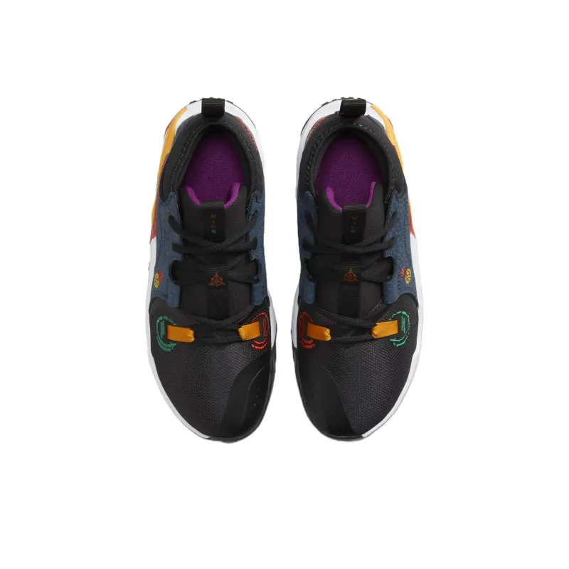 Nike Air Zoom Crossover 2 SE Slip Resistant Shock Absorbers Mid Top Children's Basketball Shoes Black Blue Unisex-3