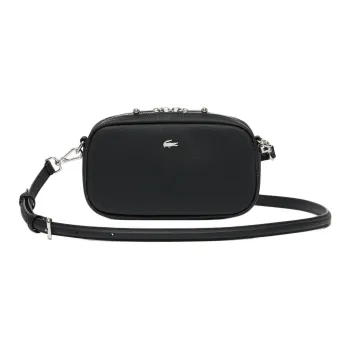 LACOSTE Synthetic Leather Shoulder Bag, Crossbody Bag Women's Black