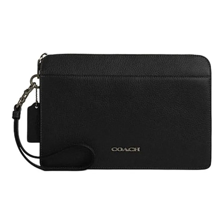 COACH Cow Leather Clutch Medium Size Men's Black-0