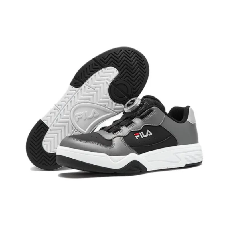 FILA KIDS BOA Slip Resistant Low Top Kids Lifestyle Shoes Black Gray Color Teenagers-6
