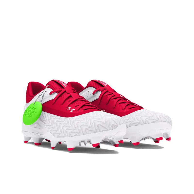 Under Armour Anti Slip Wear Resistant Low Top Training Shoes Men's White Red-2