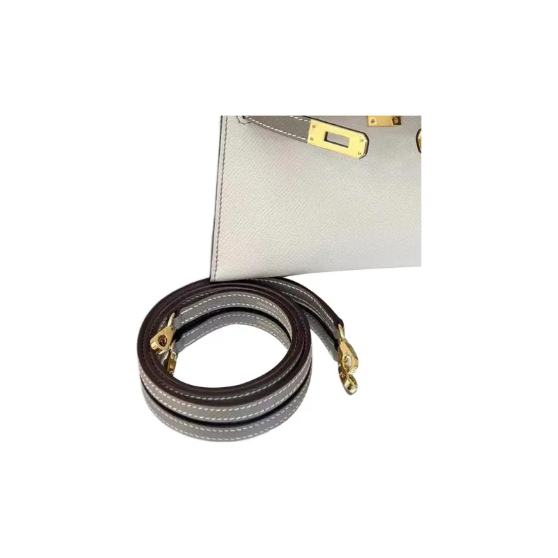 HERMES Kelly Epsom Calfskin Kelly Bag Handbags Mini Women's 00 Milkshake White & Galaxy Gray-2