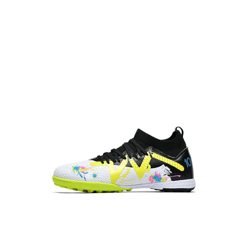 Kuding Soccer Shoes Unisex Low Top Pink/White Gray/White/Neon Green-48