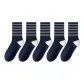 Navy Blue Stripes *5[Antibacterial Odor-Resistant Cotton Socks]