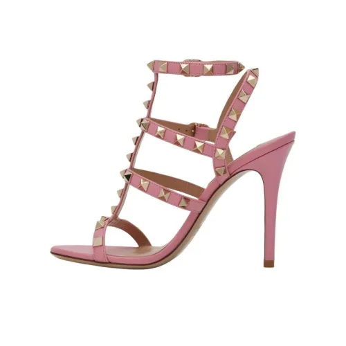 Valentino Rockstud Roman Sandals 8.9cm Women's Pink