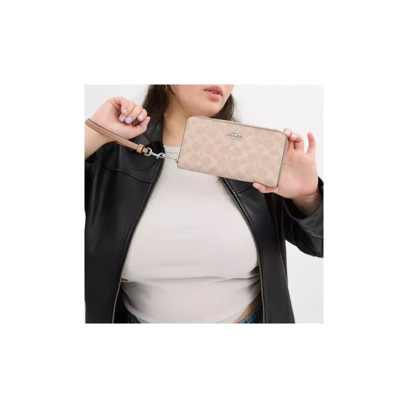 COACH Coated Canvas Wallet Small Size Women's Sand-4