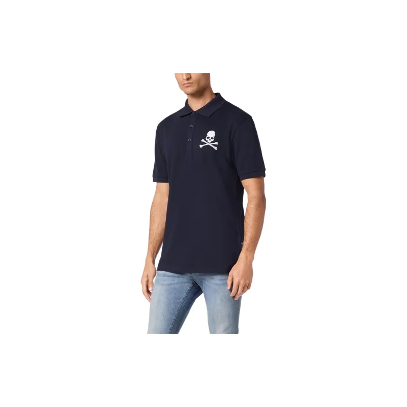 PHILIPP PLEIN Skull & Bones Embroidered Cotton Polo Shirt-3