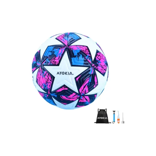 MYOKIA Size 5 Soccer PU Unisex White Purple