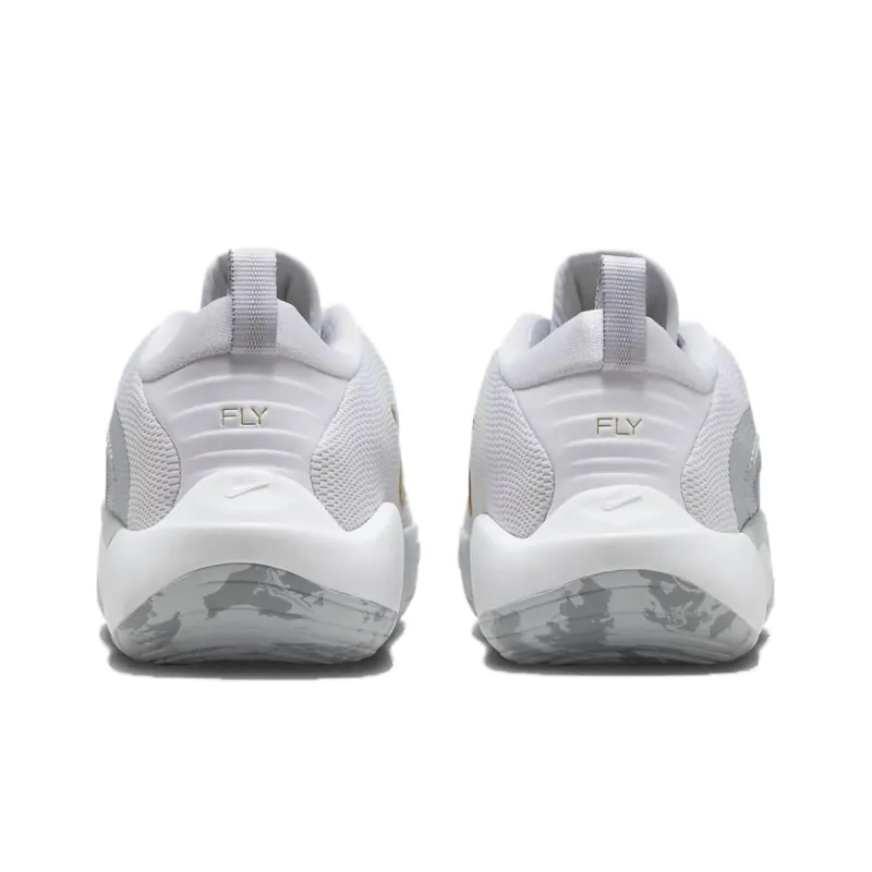 Nike ISOFLY Cushioning Abrasion Resistant Breathable Low Top Children's Basketball Shoes White/Cool Gray Unisex-4