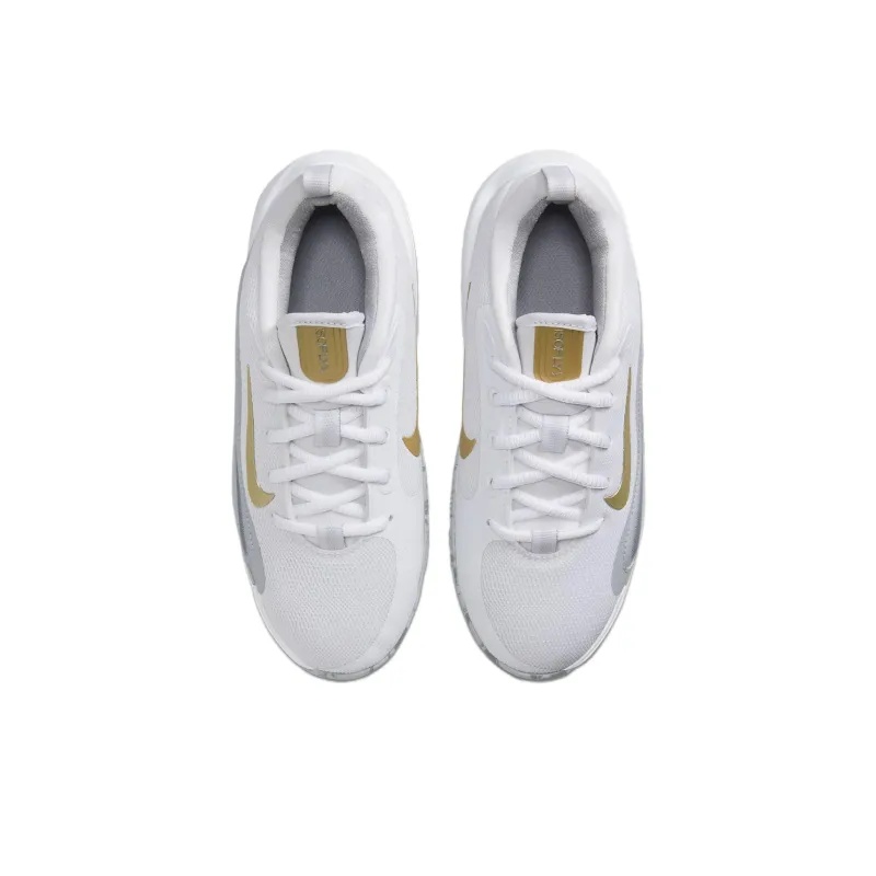 Nike ISOFLY Cushioning Abrasion Resistant Breathable Low Top Children's Basketball Shoes White/Cool Gray Unisex-3