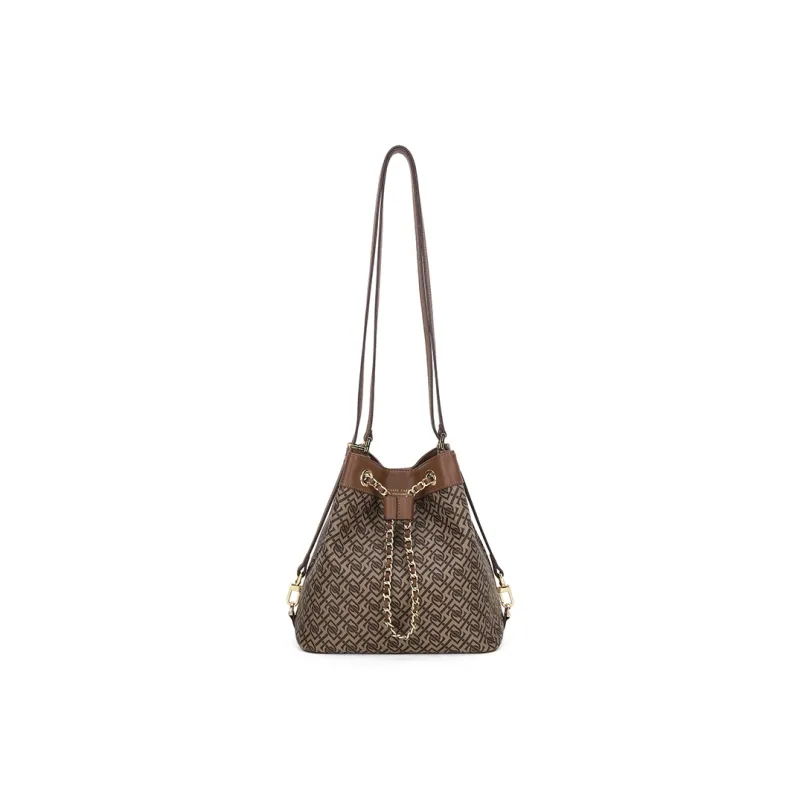 PIERRE CARDIN Premium One Shoulder Style Commute Crossbody Bag Women's Black/Brown-9